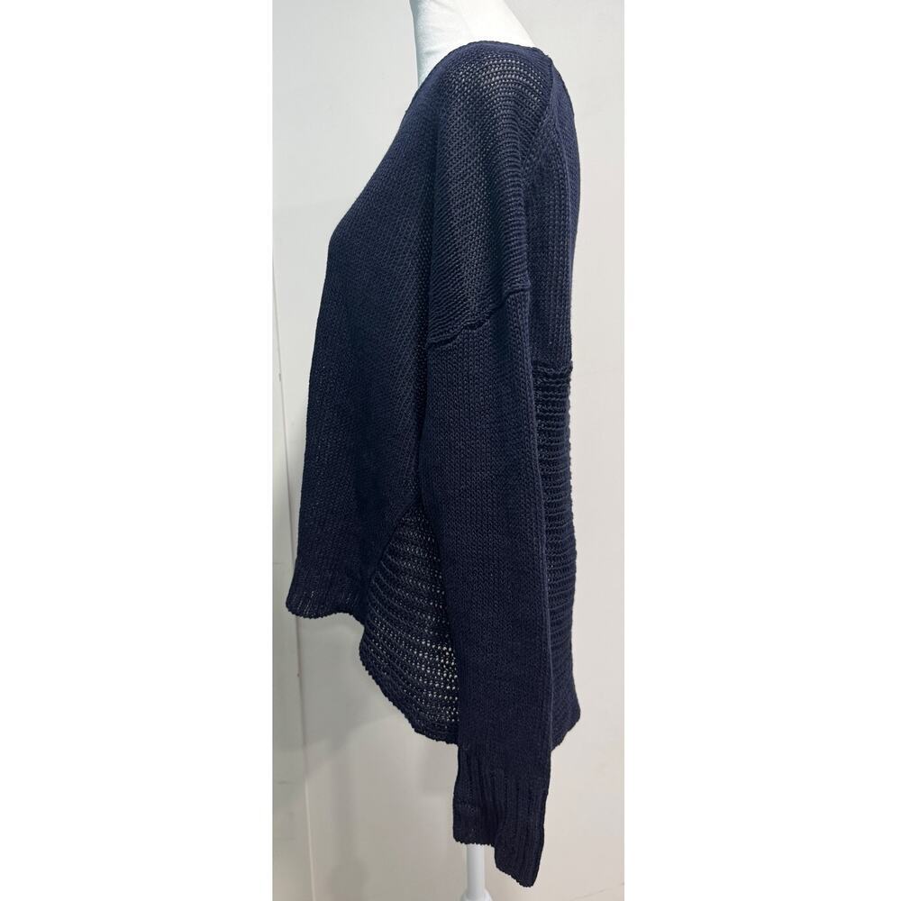 J. CREW 100% Linen Crewneck Pullover Sweater Crochet Knit Size L - Picture 2 of 5